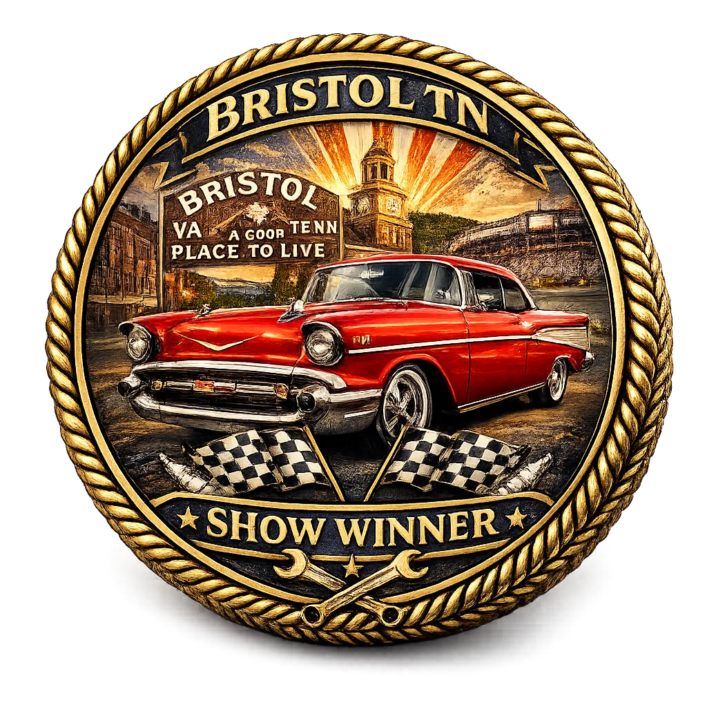 Bristol Car Club custom challenge coin